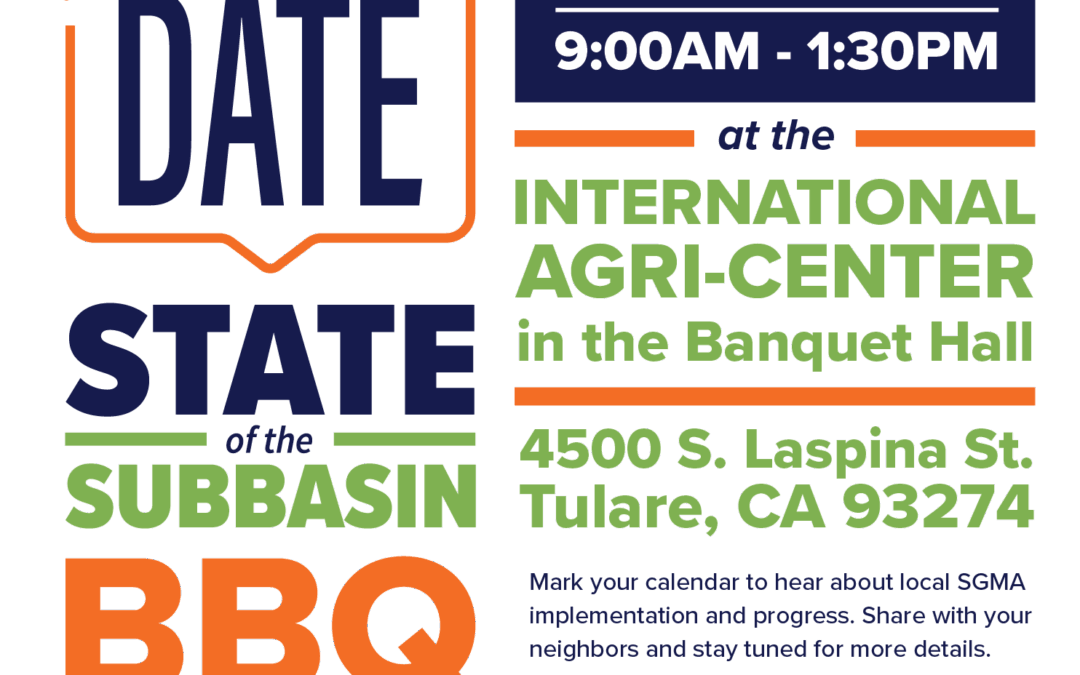 State of the Subbasin Save the Date